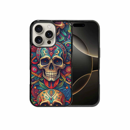 iPhone 16 Pro Case — Sacred Geometry Lots Of Skulls Seamless, Personalized Phone Case