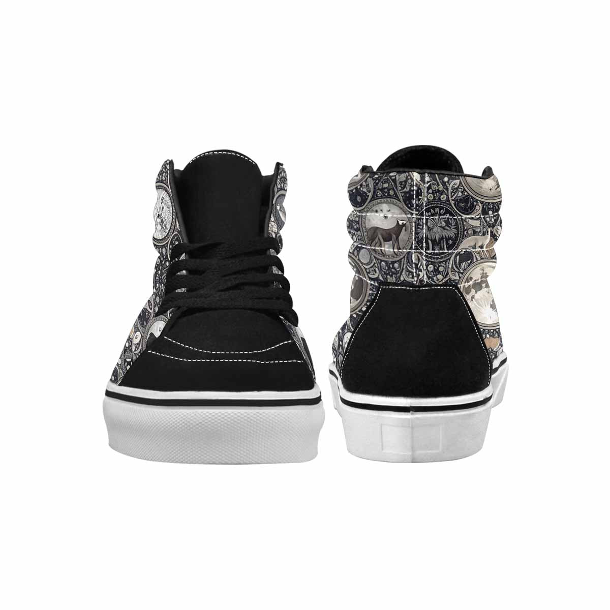 WOMEN'S Wolves Everywhere Collage High Top Canvas Surreal Sneakers