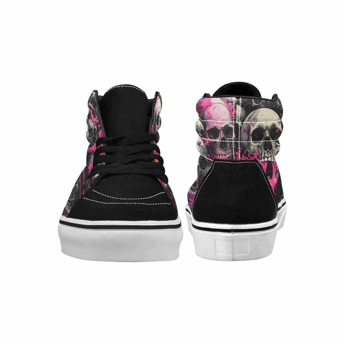 MEN'S Rainbow From Skull S High Top Canvas Wallpaper Art Sneakers