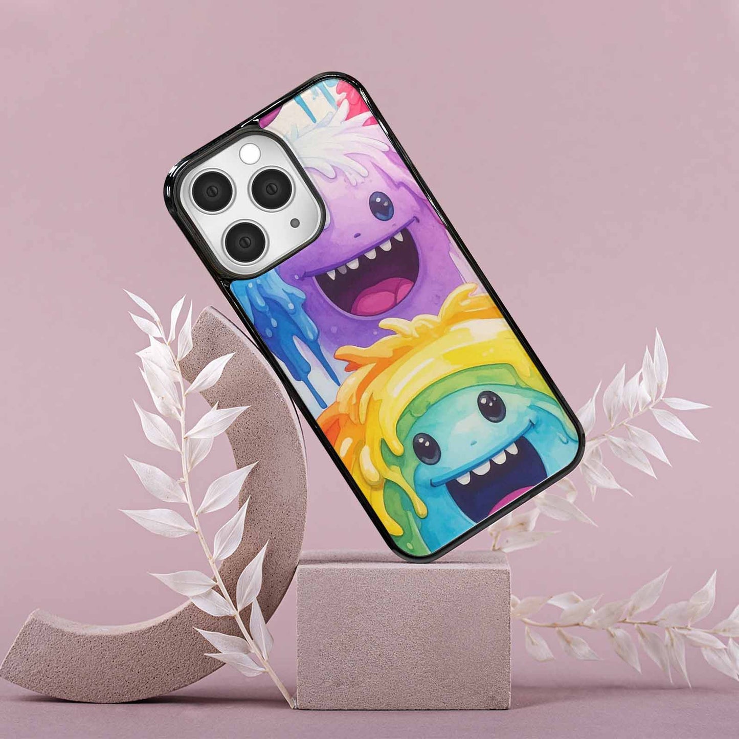 iPhone 15 Pro Max Case — Rainbow Sherbet Monster, Custom Phone Case