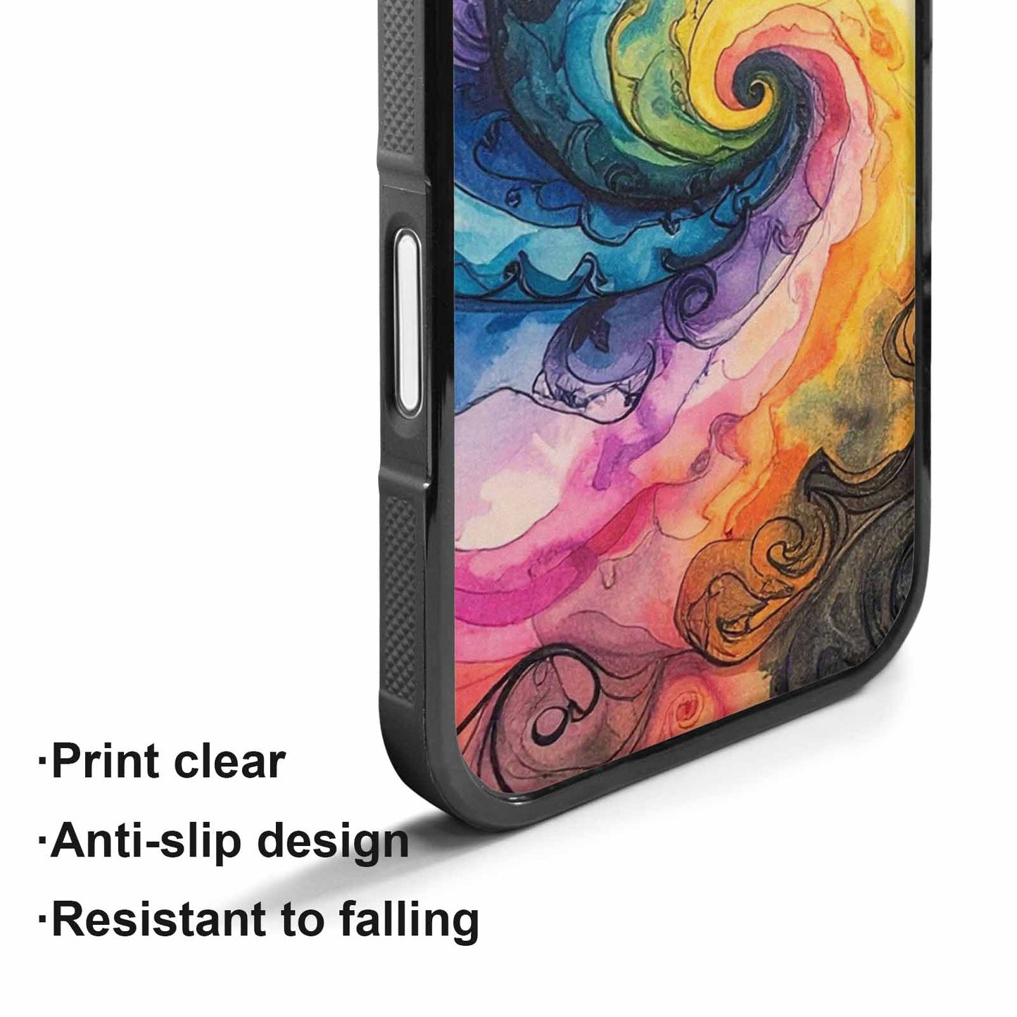 iPhone 17 Case — Black &amp; Blue Ink Tie Dye, Custom Phone Case