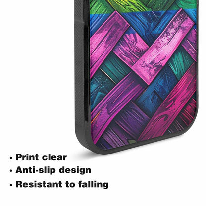 iPhone 15 Plus Case — Polysexual Flag Color Theme Small Rainbow, Personalized Phone Case