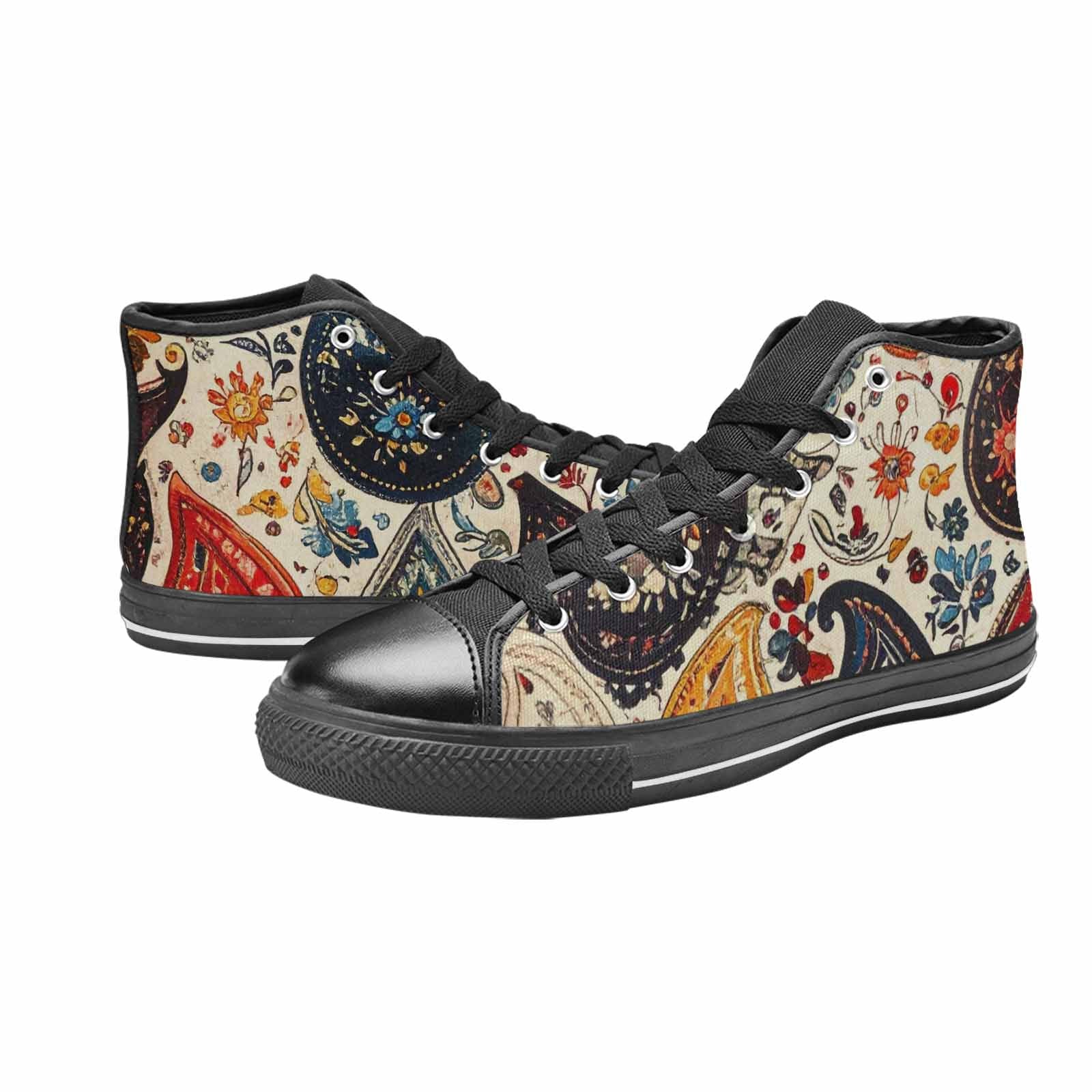MEN'S Paisley Bandana High Top Canvas Dreamcore Custom Sneakers