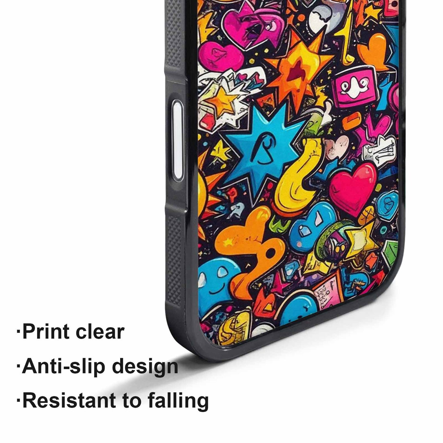 iPhone 17 Pro Case — Bold Sticker Collage Icon Pattern Original, Personalized Phone Case