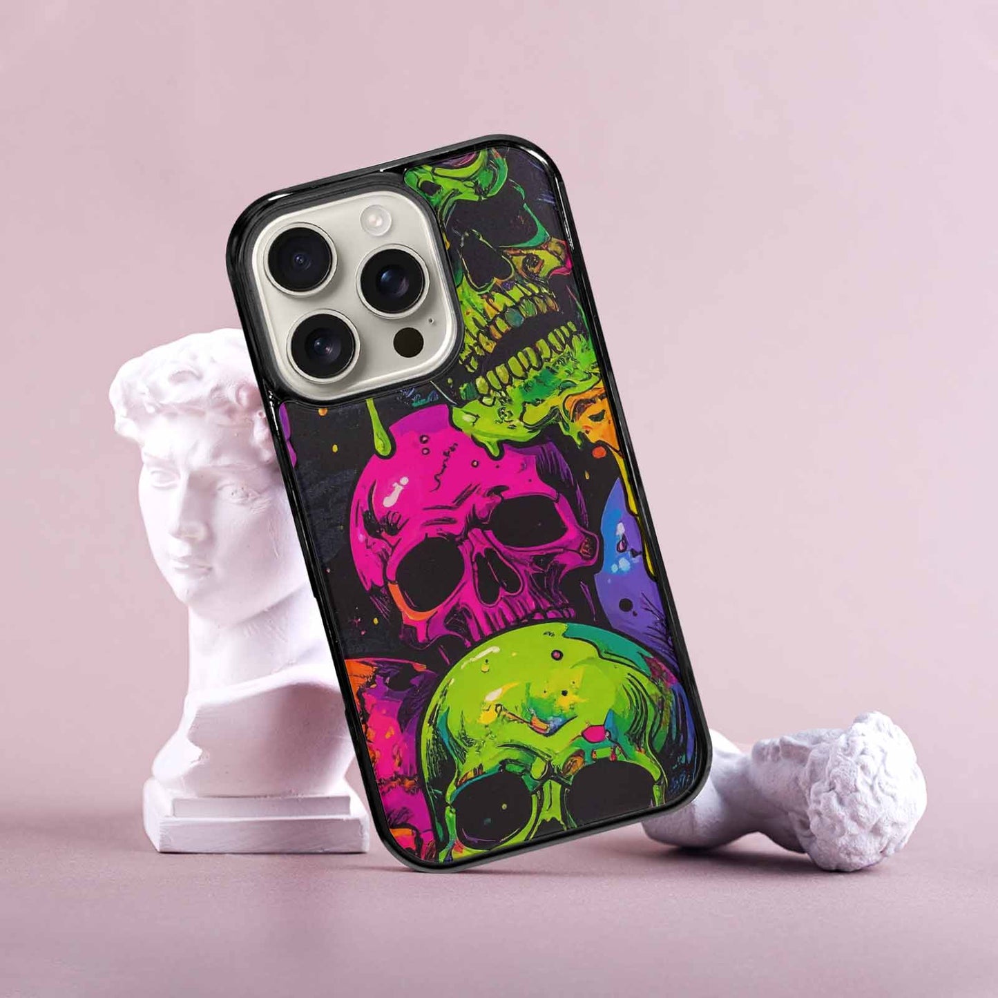 iPhone 16 Pro Case — Vibrant Camo 1000\'s Of Skeletons Neon, Custom Print Case Cover