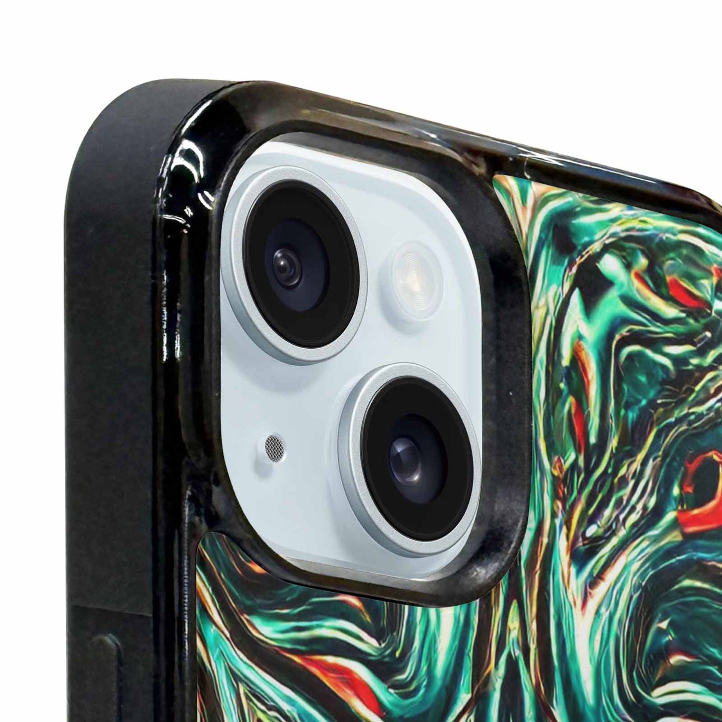 iPhone 15 Plus Case — Holographic Tribal Blaze, Custom Print Case Cover