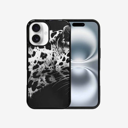 iPhone 16 Case — Leopard Print Black And White Style, Custom Print Case Cover