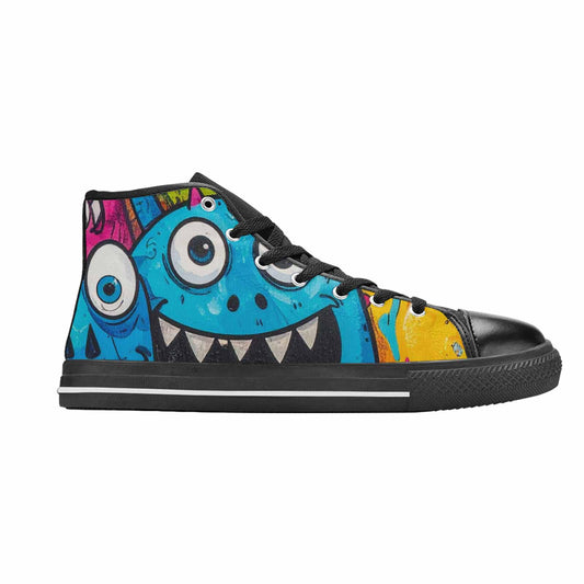 WOMEN'S Goofy Cartoon Monster High Top Canvas Grunge Custom Sneakers