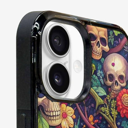 iPhone 16 Case — Skulls Botanicalskulls Pattern, Custom Phone Case