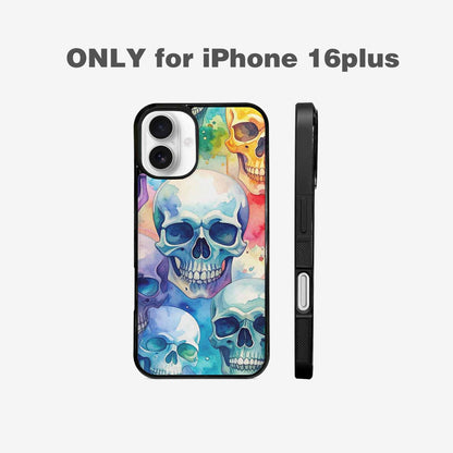 iPhone 16 Plus Case — Kulls Watercolor Skulls Small Skull Pattern, Unique Phone Case Design