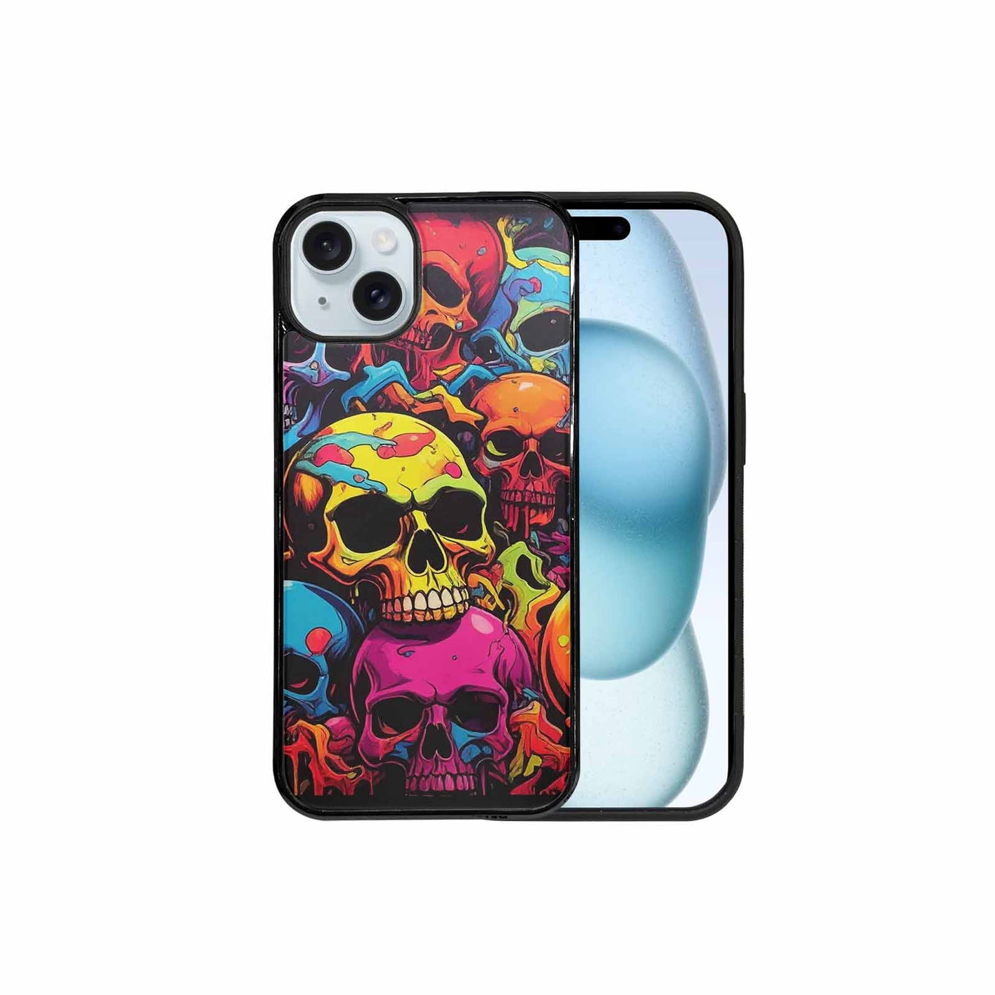 iPhone 15 Plus Case — 1000s Of Skulls Digital Camo Drip, Customized Protective Case