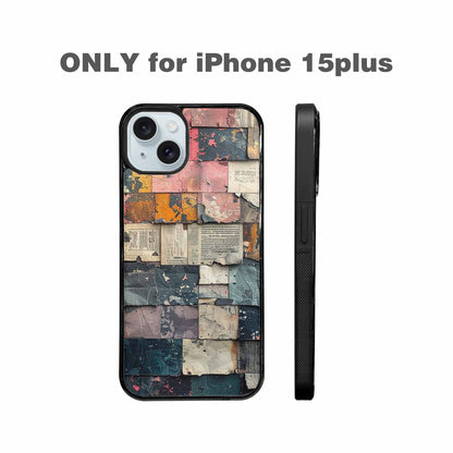 iPhone 15 Plus Case — Distressed Grunge Texture Pattern Hundreds Of, Unique Phone Case Design