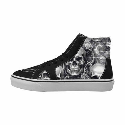 WOMEN'S Skulls Roses Chrome Airbrush High Top Canvas Vivid Custom Shoes
