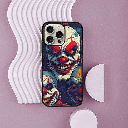 iPhone 16 Pro Max Case — Evil Clown Cartoon, Custom Print Case Cover