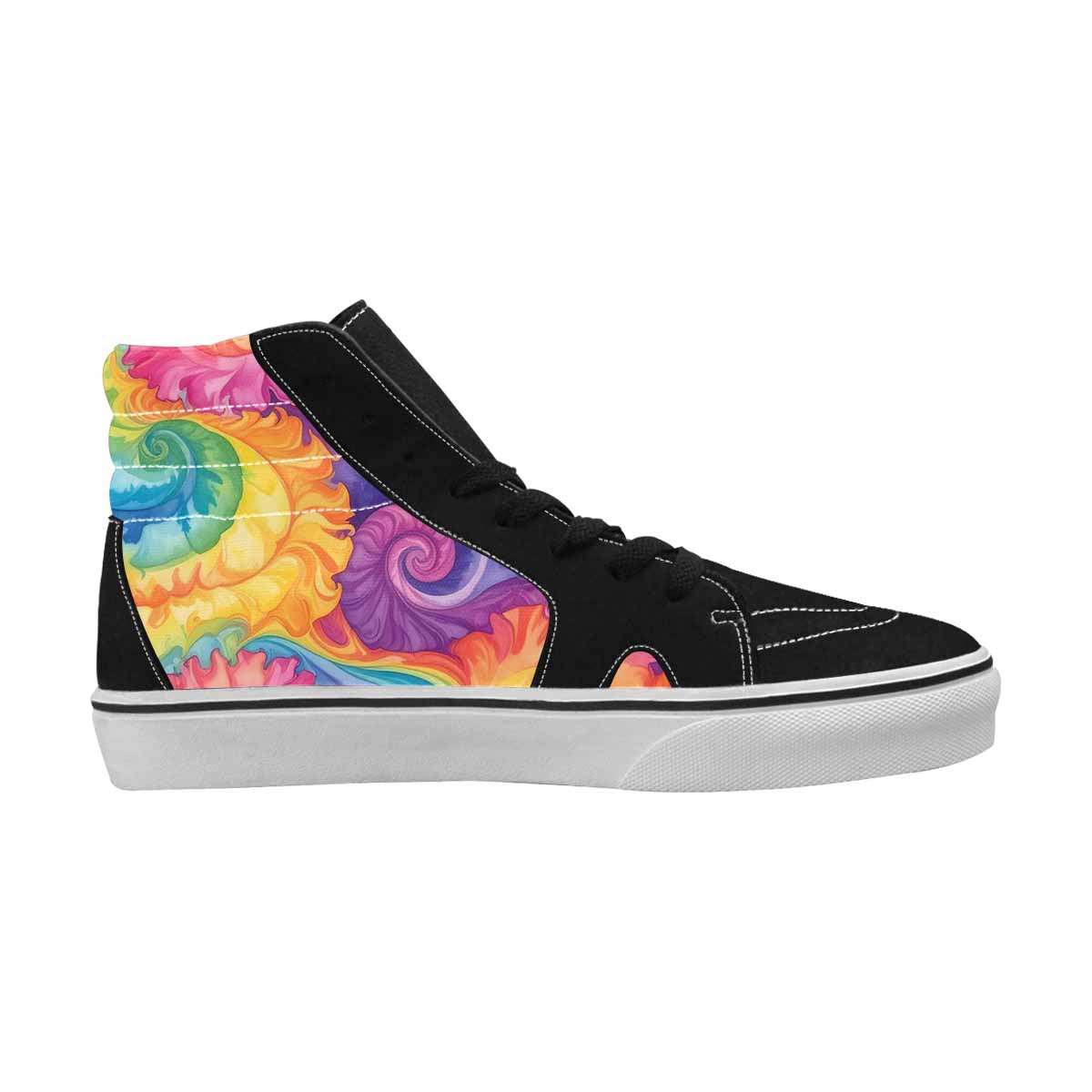 MEN'S Tie Dye Swirls Tie High Top Canvas Y2K Custom Shoes