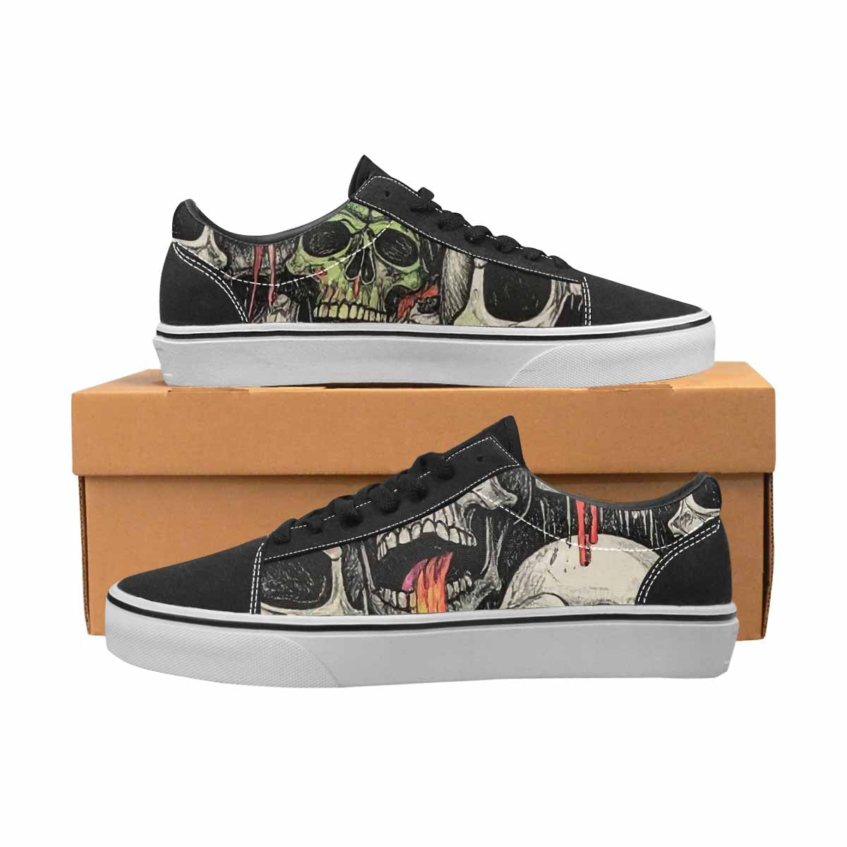 WOMEN'S Rainbow From Skull S Lace-Up Canvas Dreamcore Shoes