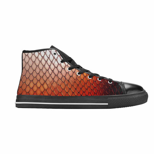 WOMEN'S Dark Snake Print High Top Canvas Aesthetic Shoes