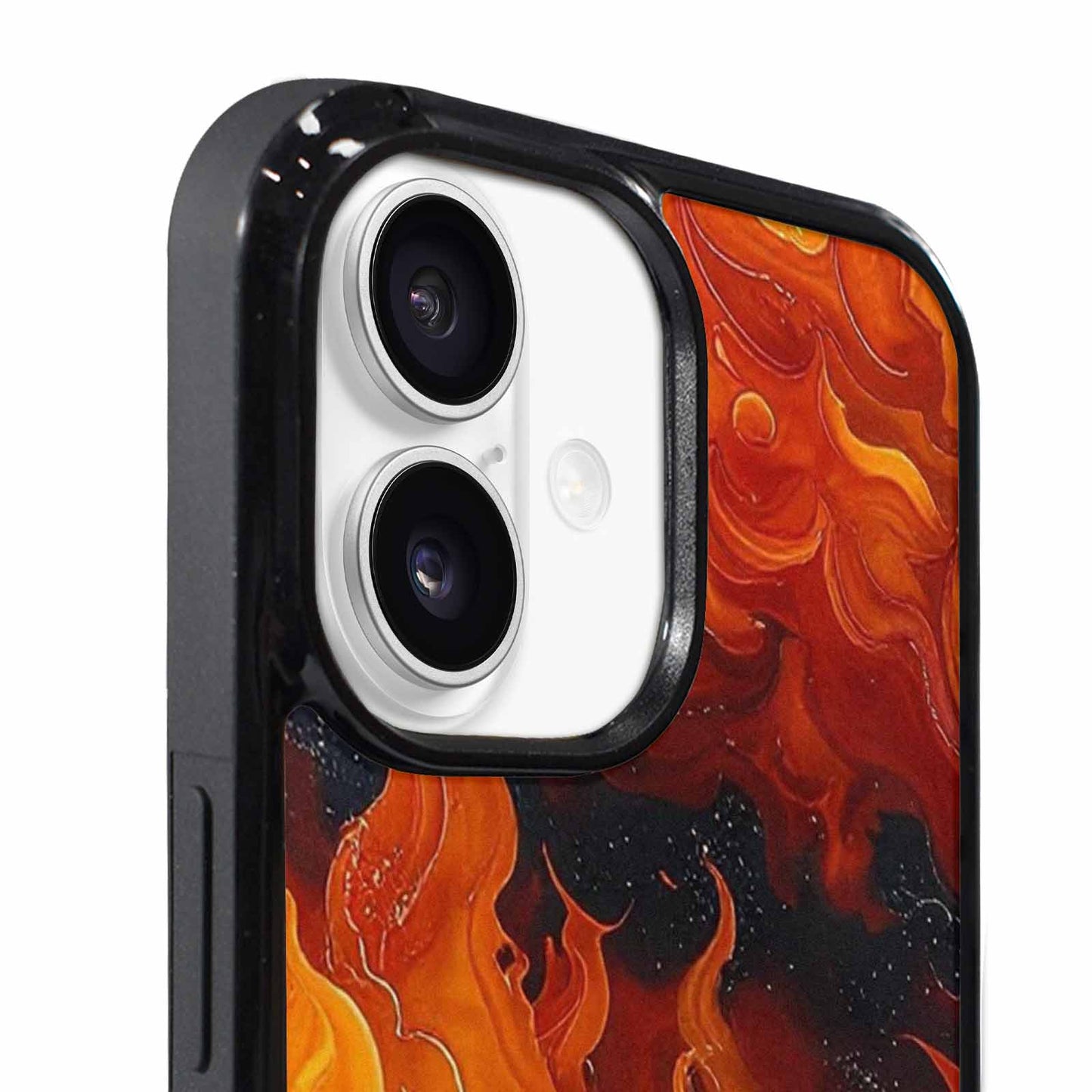 iPhone 17 Case — Glossy Storm Flame Original Art, Custom Printed Phone Case