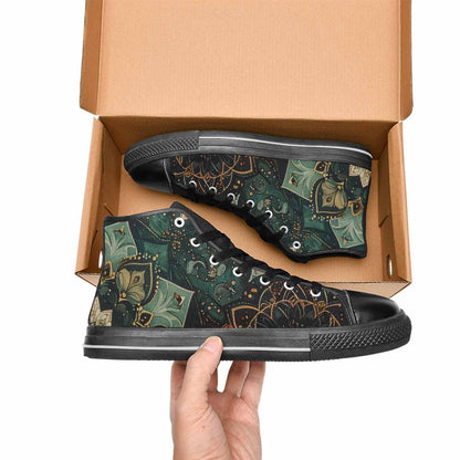 WOMEN'S Mandala High Top Canvas Wallpaper Art Custom Sneakers