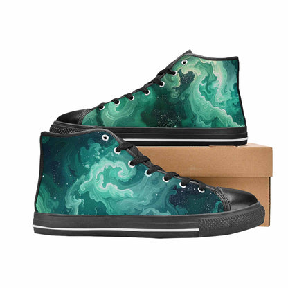 MEN'S Galaxy Art - High Top Canvas Neon Fantasy Sneakers