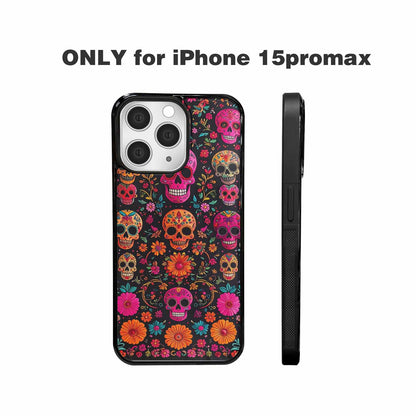 iPhone 15 Pro Max Case — Colorful Dia De Los Muertos Sugar, Personalized Phone Case