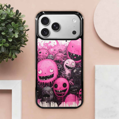 iPhone 17 Pro Max Case — Black &amp; Pink Ink Cartoon Cute, Custom Art Phone Cover