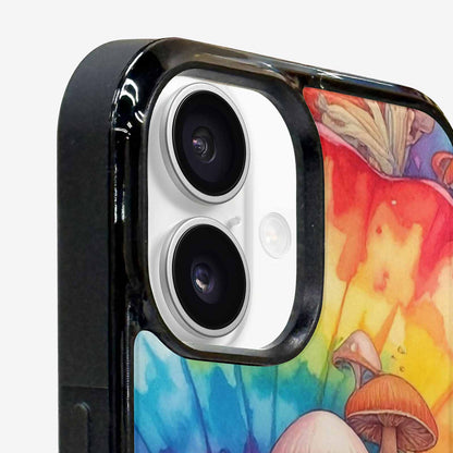 iPhone 16 Case — Mushrooms Tie Dyemushrooms Pat 3w3, Custom Phone Case