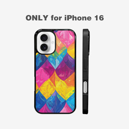 iPhone 16 Case — Pansexual Flag Color Theme Small Rainbow, Custom Printed Phone Case