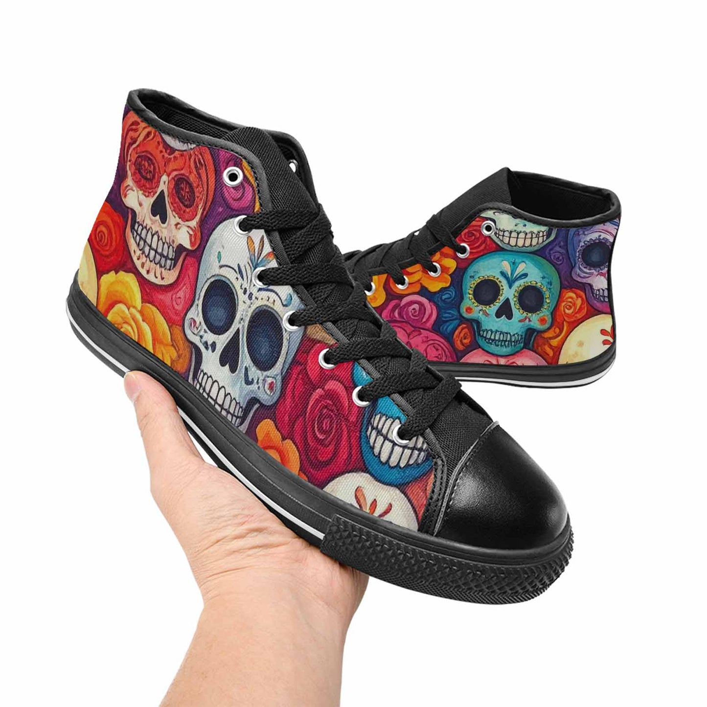 MEN'S Skull High Top Canvas Surreal Sneakers