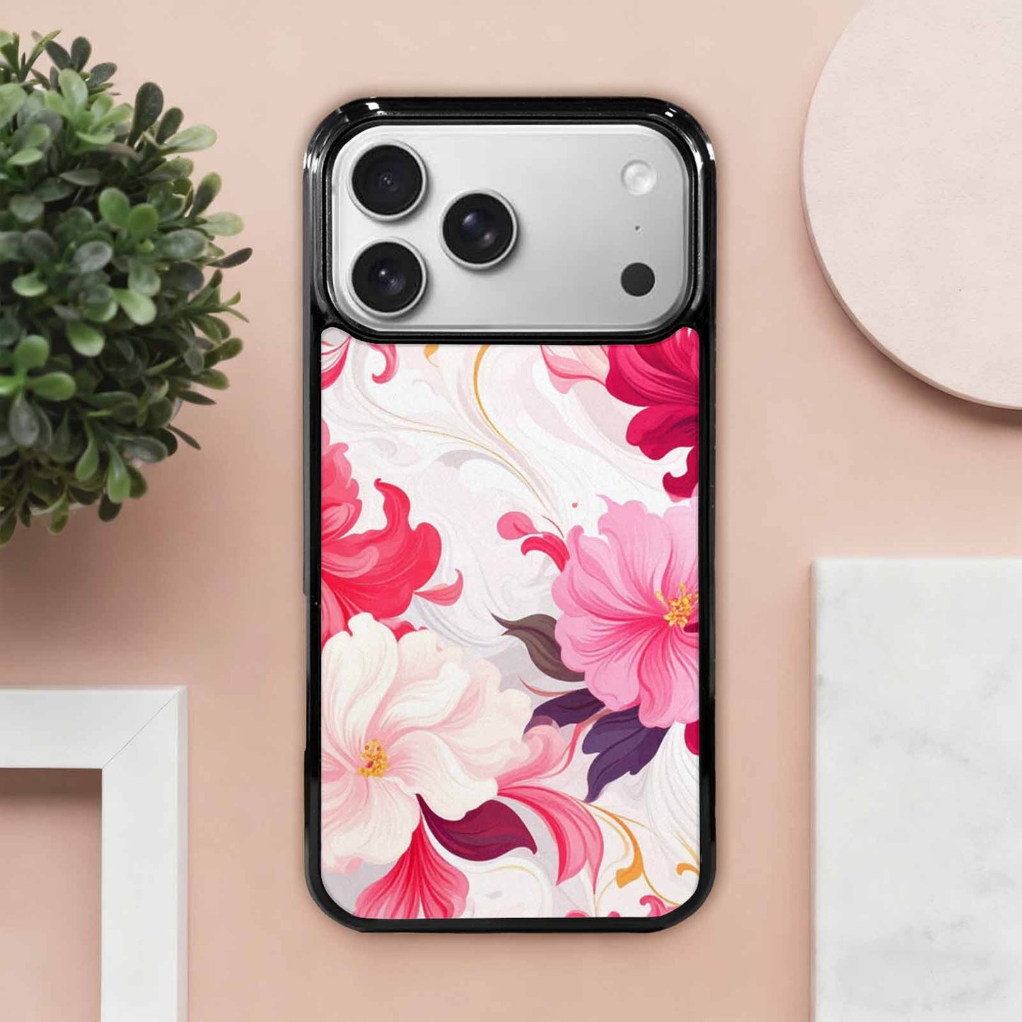 iPhone 17 Pro Max Case — Marble Floral, Original Design Phone Case