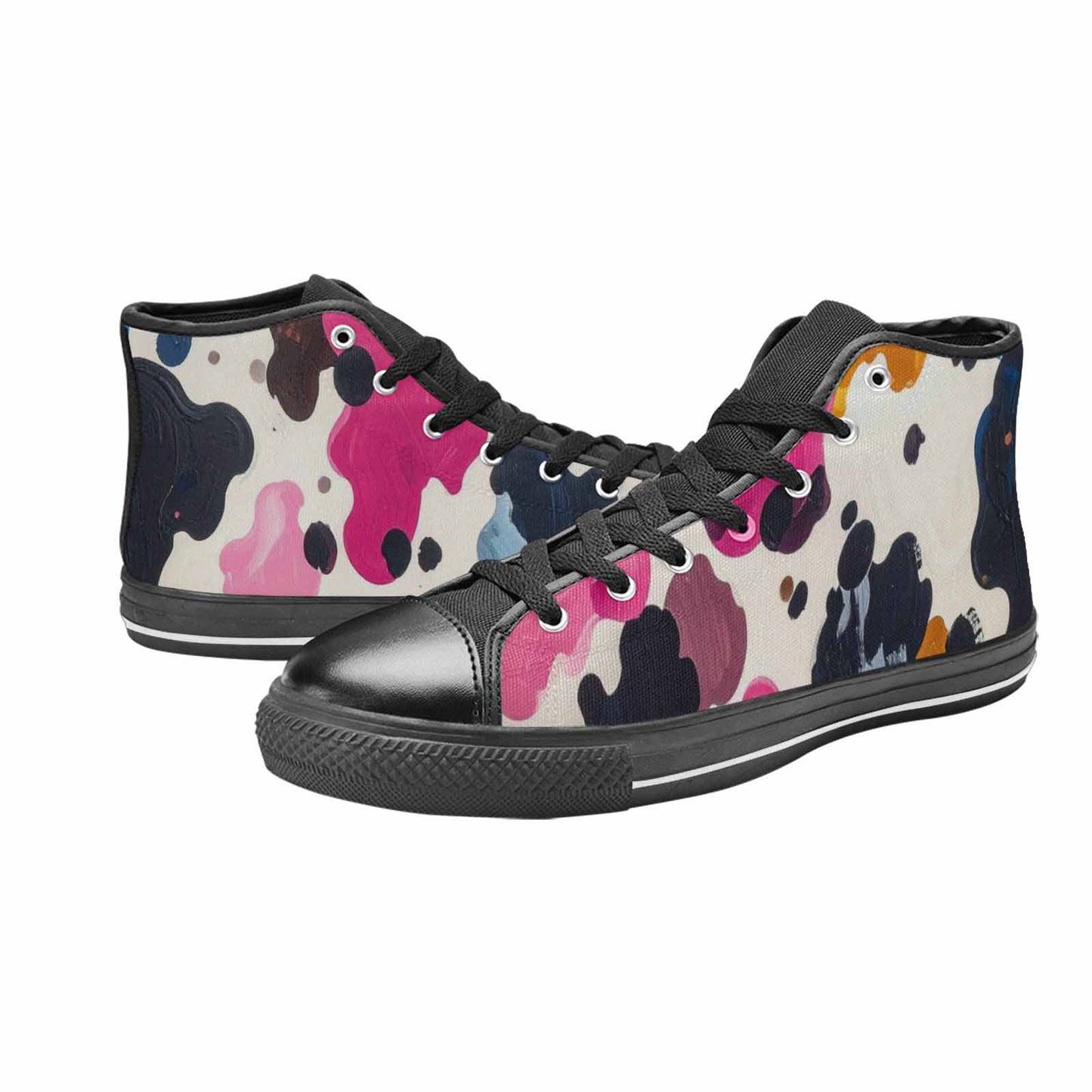 WOMEN'S Cow Animal Print High Top Canvas Y2K Custom Shoes