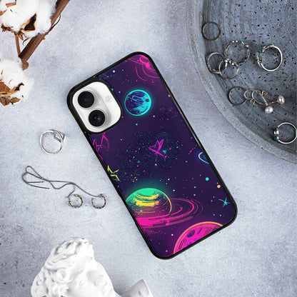 iPhone 16 Plus Case — Space Galaxy Astronaut Pattern Planets Stars, Custom Print Case Cover