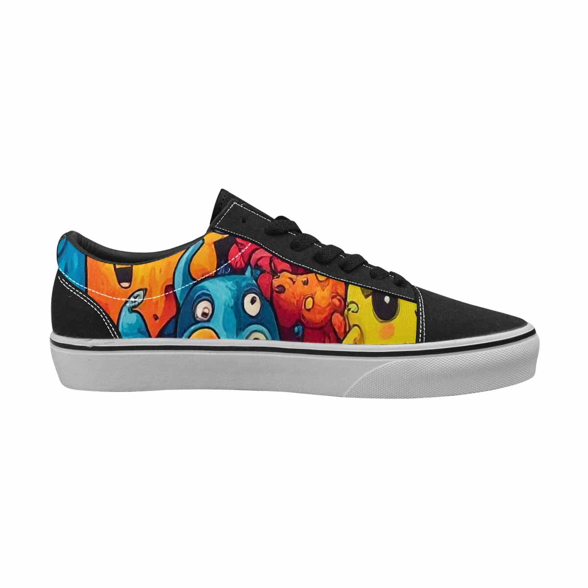 MEN'S Cartoon Monster Character Canvas Lace-Up Vibrant Chaos Sneakers