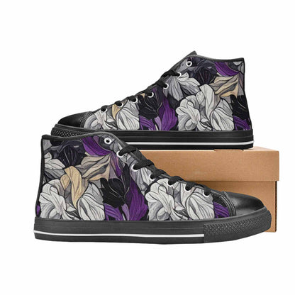 MEN'S Asexual Flag Color High Top Canvas Aesthetic Custom Shoes