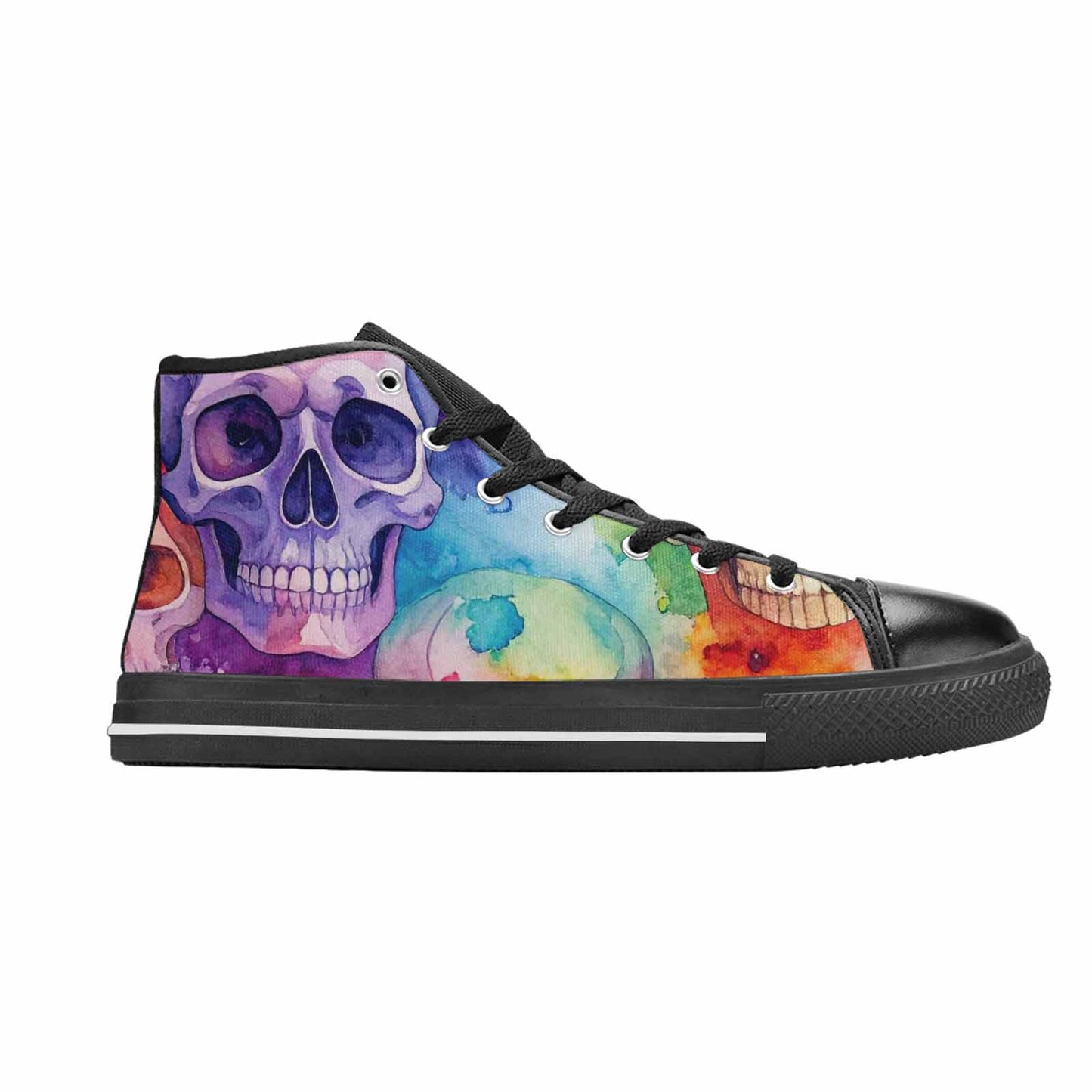 MEN'S Kulls - Watercolor High Top Canvas Y2K Custom Shoes