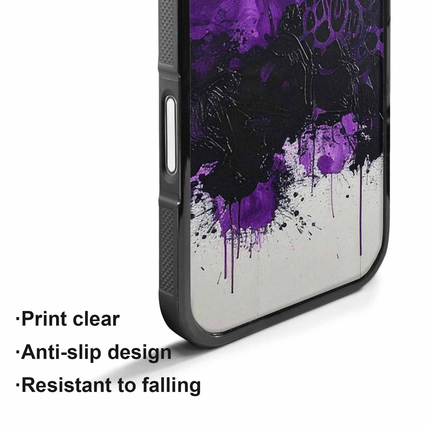 iPhone 17 Case — Black &amp; Purple Ink Animal Print, Original Design Phone Case