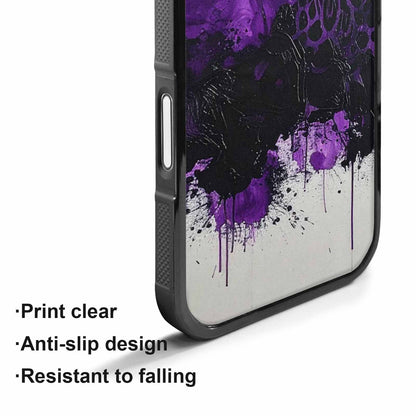 iPhone 17 Case — Black &amp; Purple Ink Animal Print, Original Design Phone Case