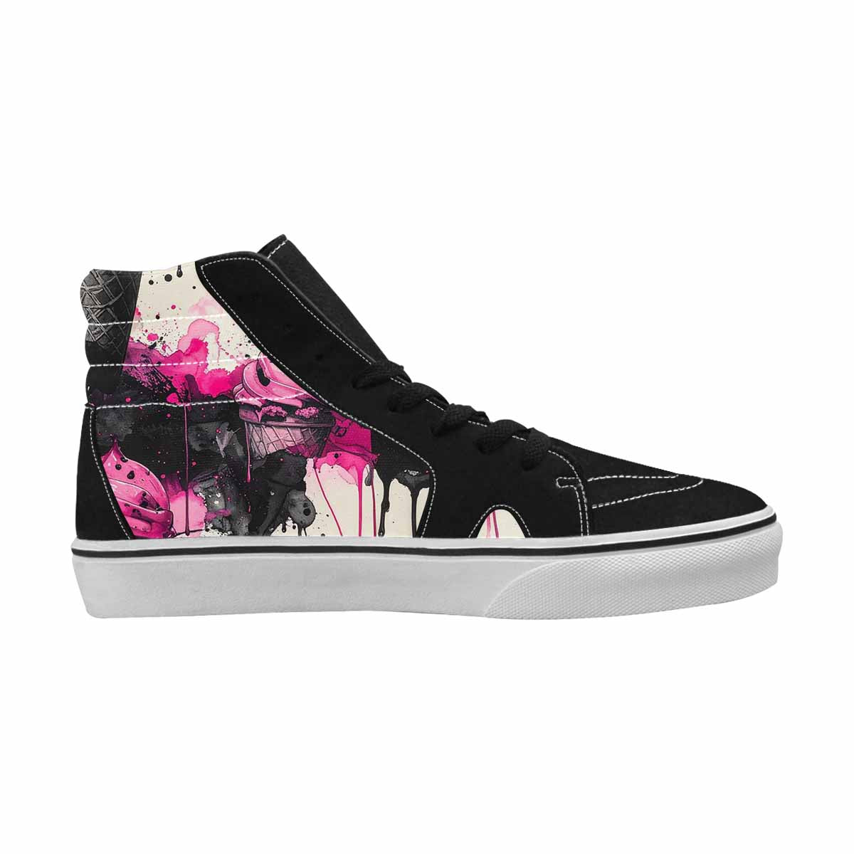 MEN'S Ice Cream Motif High Top Canvas Kaleidoscope Custom Sneakers