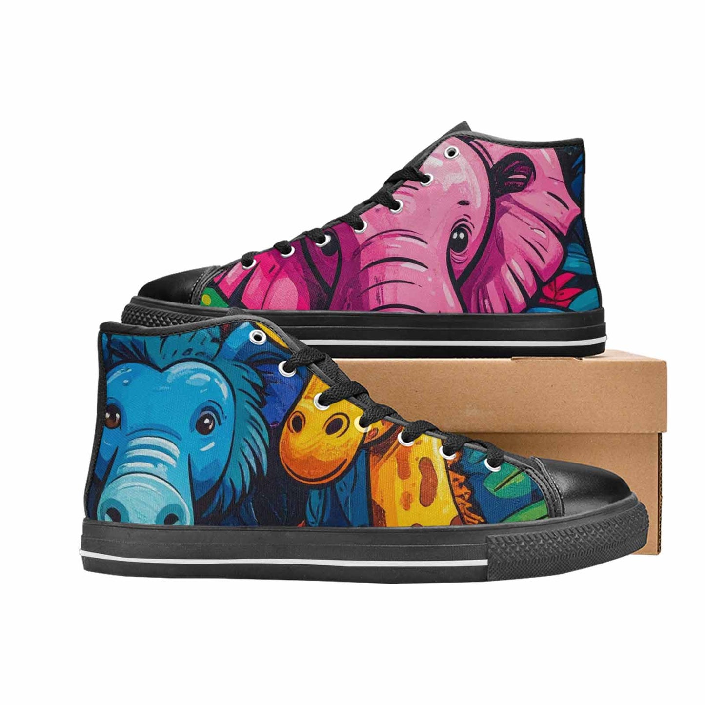 MEN'S Cartoon Animal Characters High Top Canvas Vivid Custom Sneakers