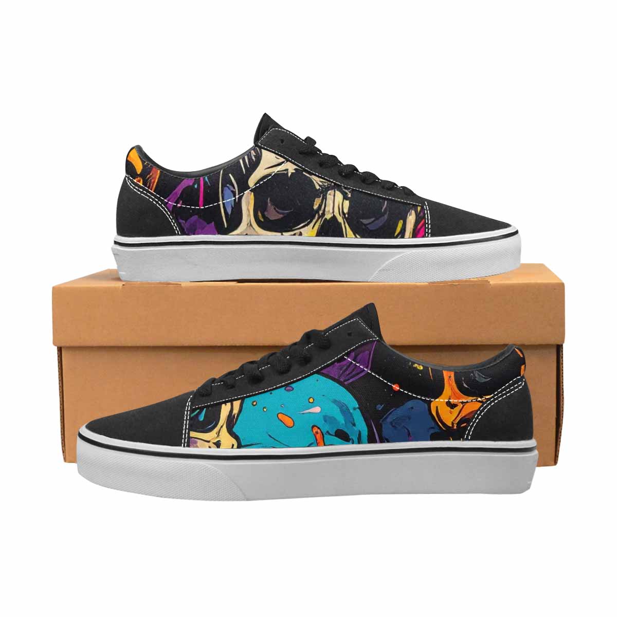 WOMEN'S 1000s Skulls Digital Camo Lace-Up Canvas Aesthetic Shoes