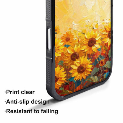 iPhone 17 Pro Max Case — Impressionist Sunflower Brushstroke Pattern Floral, Original Design Phone Case