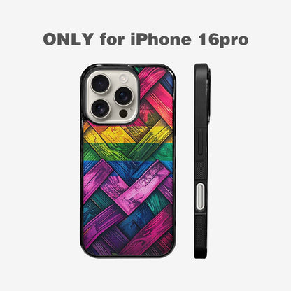 iPhone 16 Pro Case — Polysexual Flag Color Theme Small Rainbow, Custom Made Phone Cover