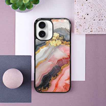 iPhone 16 Case — Marble Vein Marble Veins Pattern Hundreds, Custom Made Phone Cover