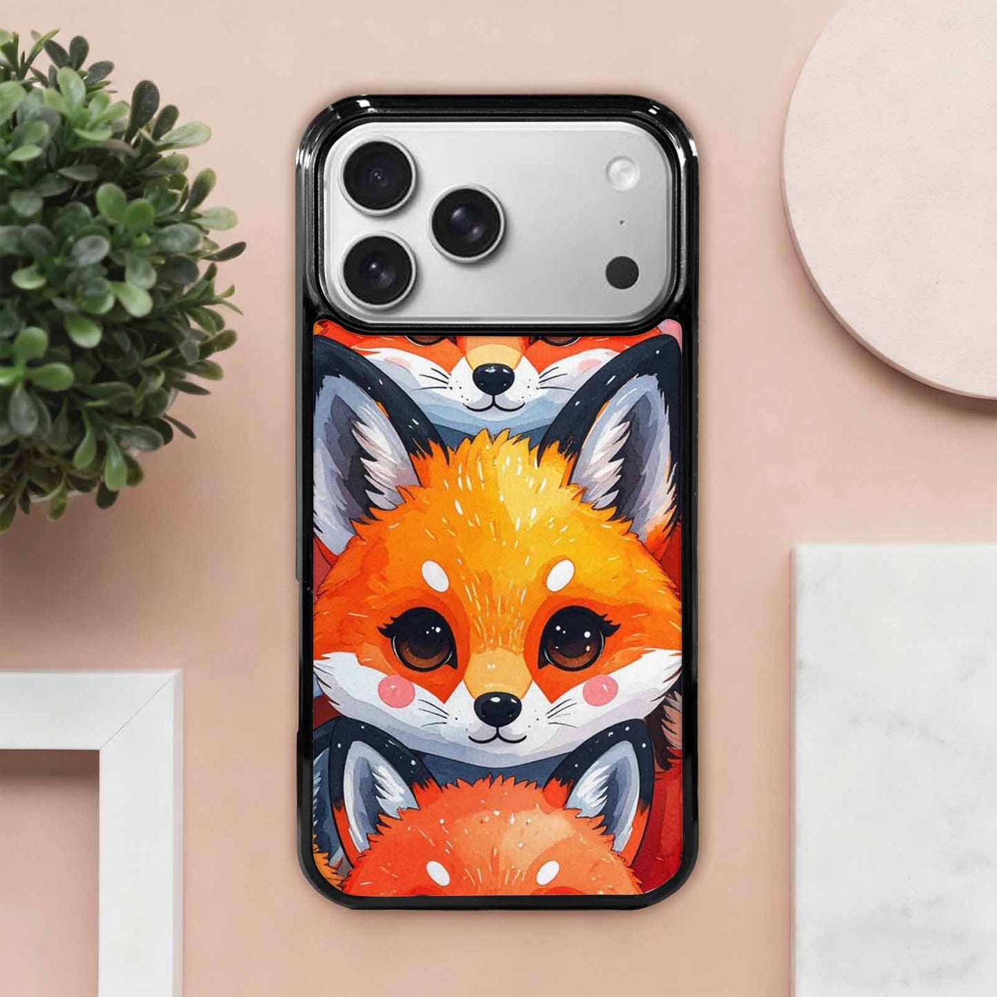 iPhone 17 Pro Max Case — Watercolor Kawaii Fox Watercolor Abstract, Personalized Phone Case