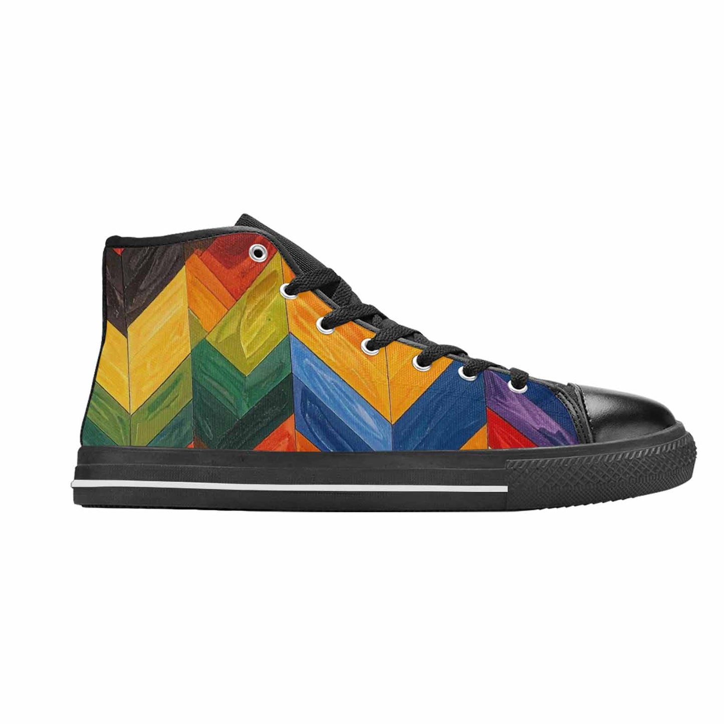 MEN'S Progress Pride Flag High Top Canvas Vivid Custom Sneakers