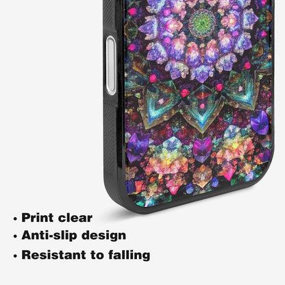 iPhone 16 Case — Crystal Mandala Art Seamless Pattern Vibrant, Personalized Phone Case