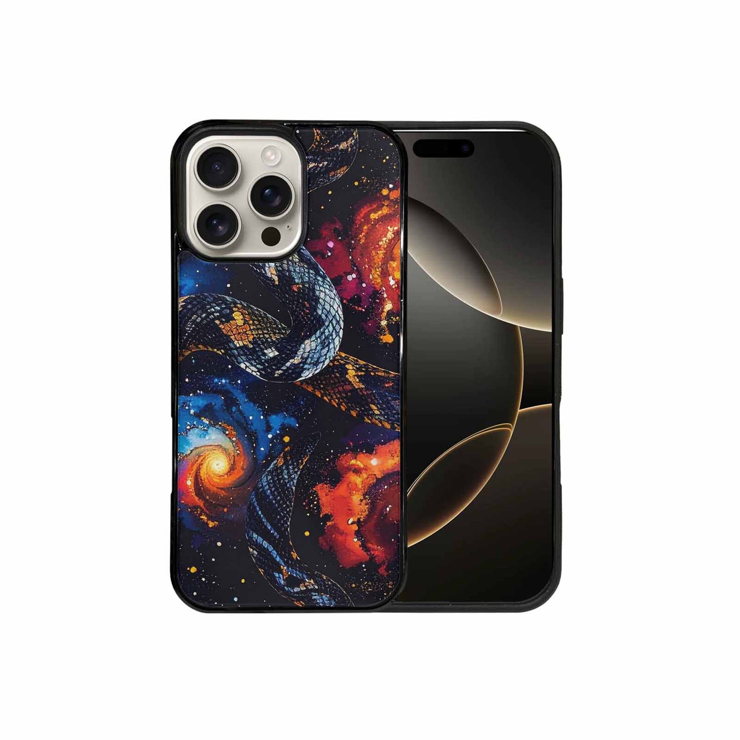iPhone 16 Pro Max Case — Galaxy Snake Print, Personalized Phone Case