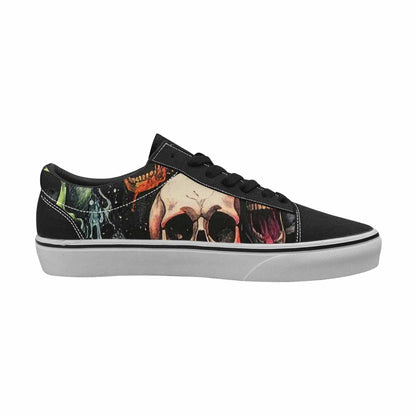 WOMEN'S Rainbow From Skull S Lace-Up Canvas Vibrant Chaos Custom Sneakers