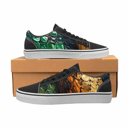 MEN'S Snake Skin Reptile Canvas Lace-Up Neon Fantasy Shoes