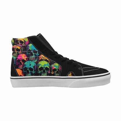 MEN'S 1000s Skulls Neon Camo High Top Canvas Grunge Custom Shoes